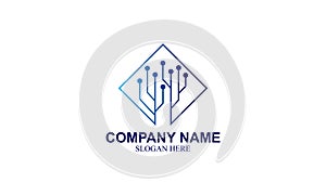 Technology logo, solution technology concept logo