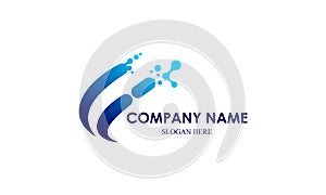 Technology logo, solution technology concept logo