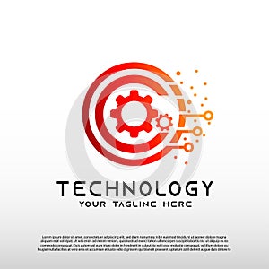 Technology logos, future technology icons, circuits with line styles, vector illustration elements