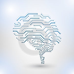 Technology Low Poly Design of Human Brain