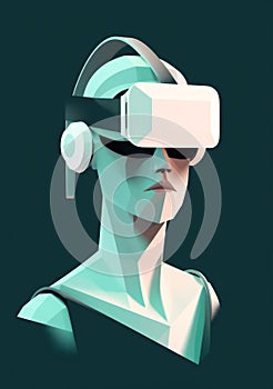 technology man goggles gadget vr modern futuristic glasses digital cyber headset. Generative AI.