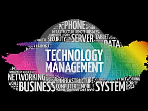 Technology Management word cloud, business concept