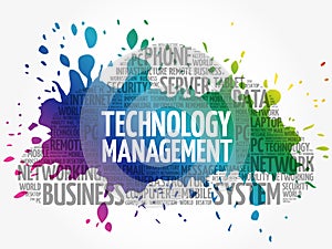 Technology Management word cloud, business concept