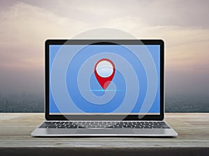 Technology map pointer navigation online concept