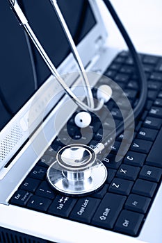 Technology and medicine blue