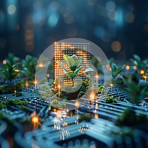 Technology meets nature computer nurtures growth of futuristic tech plant