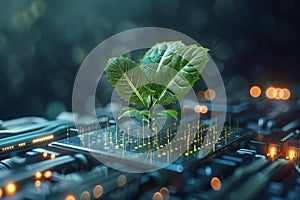 Technology meets nature computer nurtures growth of futuristic tech plant