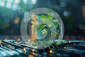 Technology meets nature computer nurtures growth of futuristic tech plant