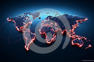 Technology meets the world with a global network connection backdrop