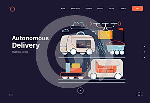 Technology Memphis illustration. Creative landing web page template