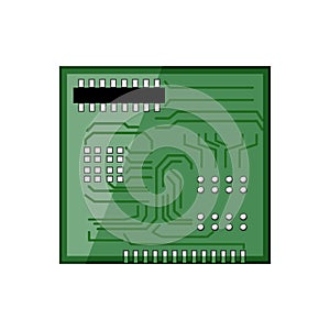 technology microcontroller cartoon vector illustration