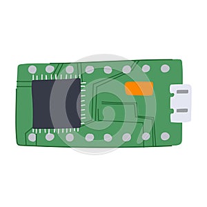 technology microcontroller cartoon vector illustration