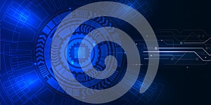 technology modern future background illustration Dark blue background with white dotted lines and lines.