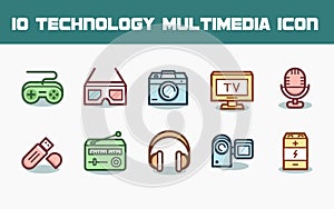 Technology Multimedia Icon Set 2