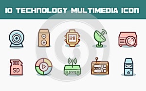 Technology Multimedia Icon Set