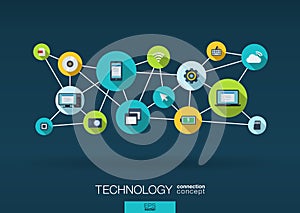 Technology network. background with integrate flat icons photo