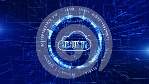 Technology Network and Data Connection, Secure Data Network Digital Cloud Computing, Cyber Security Concept