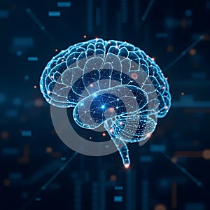 Technology Network Digital Data Flow Artificial Intelligence data analytics processing abstract visualization concept background
