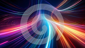 Technology Network Digital Data Flow Artificial Intelligence data analytics processing abstract visualization. Data Science