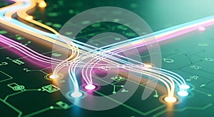 Technology Network Digital Data Flow Circuit Board Background Modern Communication