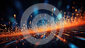 Abstract Digital Data Flow with Energetic Particles