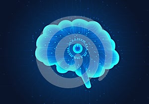 Technology power button of artificial intelligence brain