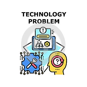 Technology problem icon vector illustration