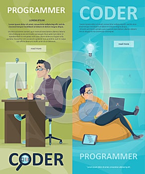 Technology Programming Vertical Banners