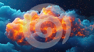 technology pulsating digital cloud