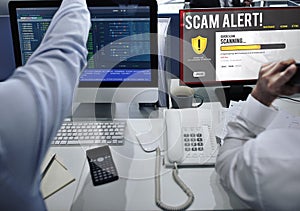 Technology Scam Alert Spam Concept