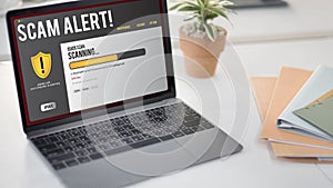 Technology Scam Alert Warning Security Concept photo