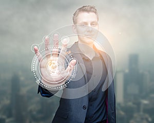 Technology scan man hand