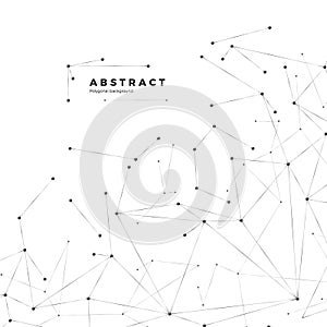 Technology and science background. Abstract web and nodes. Plexus atom structure. Vector