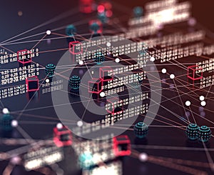 Technology and science background.Computer science engineering and block chain concept