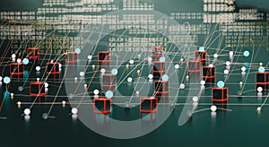 Technology and science background.Computer science engineering and block chain concept