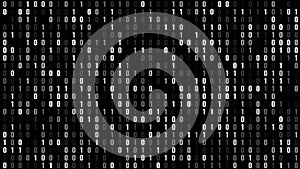 Texture of binary on black exploring digital technology and science behind programming code, encryption, and cyber security