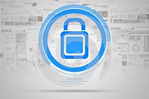 Technology security concept in abstract background