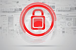 Technology security concept in abstract background