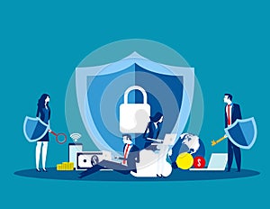 Technology security. Concept business vector, Data security, Internet, Programming