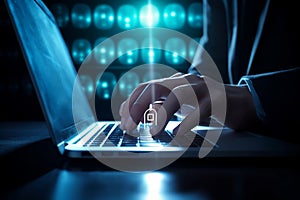 Technology security system and prevent hacker concept
