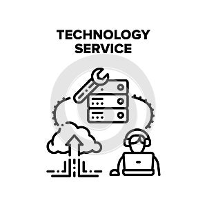 Technology Service Vector Black Illustration
