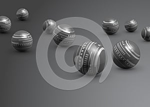 Technology silver balls abstract gray background
