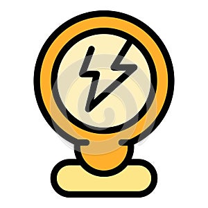 Technology smart lightbulb icon vector flat