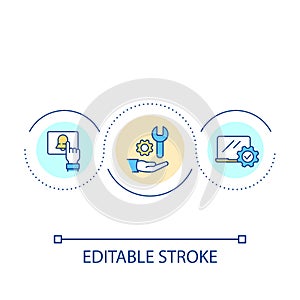 Technology and software setup loop concept icon