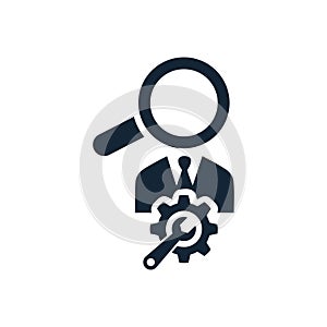 Technology solution, technical solution,business solution search icon