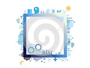 Technology with square frame vector illustration graphic EPS 10