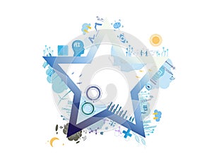 Technology with star vector illustration graphic EPS 10