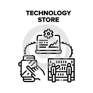 Technology Store Vector Black Illustration photo