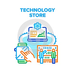 Technology Store Vector Concept Color Illustration photo