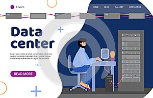 Technology for storing information in data center a landing page template.